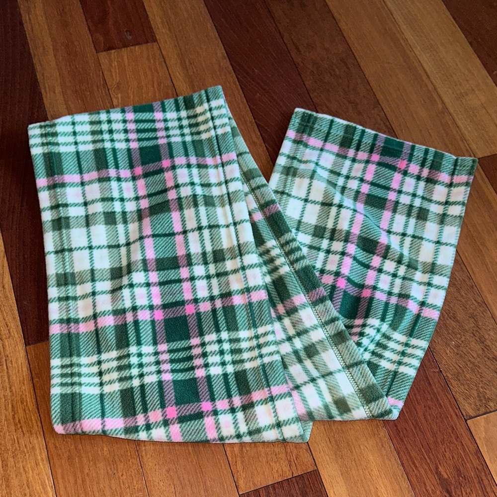 Plaid Scarf in Green and Pink